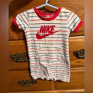 Nike Kids Red, Blue, and White Striped romper